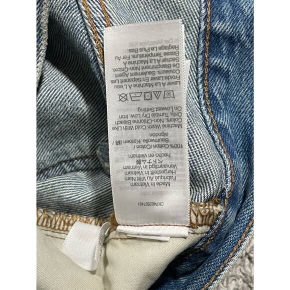 NWT Madewell Women's Size 23 Relaxed Ripped Mid Length Denim Shorts Blue - Picture 9 of 10